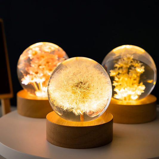 3D Flower Crystal Lamps